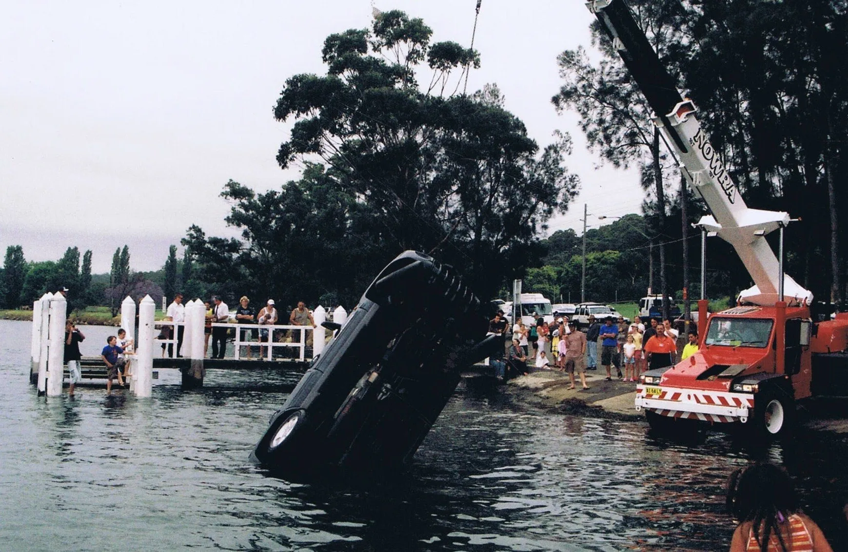 Car recovered from the water at a jetty